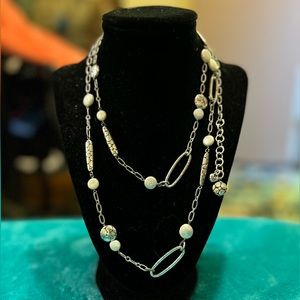 Brighton Pebble Pearl adjustable necklace lobster claw clasp